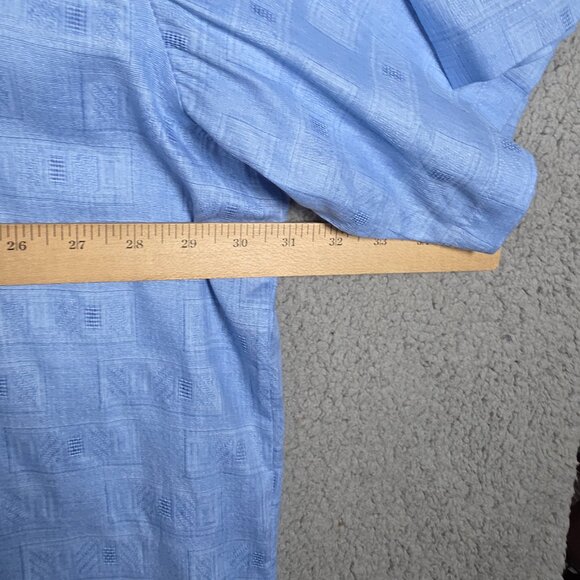 Lavane Camp Shirt Mens Size 4X Light BLue Geometric Regular Fit Open Collar NWT - Picture 5 of 10